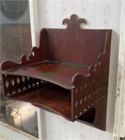 Antique telephone/mail wooden shelf 18 x 12 x 9