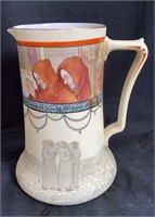 Antique Royal Dalton water pitcher with religious
