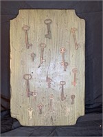 Rustic Board w/ Mounted Antique Keys