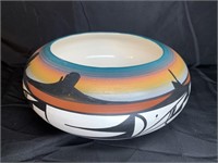 Large Signed Navajo Ceramic Bowl