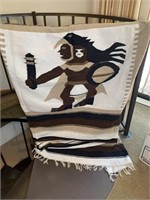 Mexican Cotton Kachina Throw Blanket