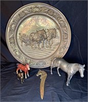 Horse Wall Hanging, Figurines, & Letter Opener