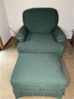 Green Upholstered Best Chairs Inc. Chair & Ottoman