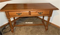 Broyhill Solid Oak Console Table