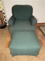 Green Upholstered Best Chairs Inc. Chair & Ottoman