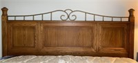 King Headboard with Metal Accents & King Bed Frame