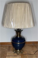 Blue & Brass Metal Table Lamp
