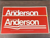 (2) ANDERSON FOR PRESIDENT POSTERS