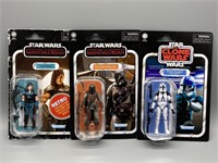 (3) STAR WARS ACTION FIGURES - NEW ON CARD