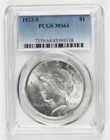 1922-S PEACE SILVER DOLLAR