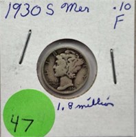 1930S Mercury Dime Low Mintage F