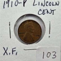1910P Lincoln Cent XF