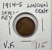1914S Lincoln Cent Semi Key VF