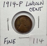 1914P Lincoln Cent F
