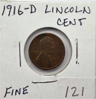 1916D Lincoln Cent F