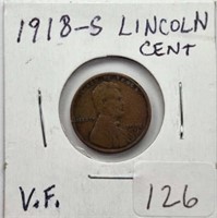1918S Lincoln Cent VF