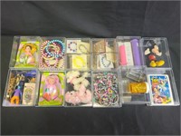 Assorted beads and plastic containers