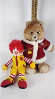 Teddy Ruxpin vintage toy, Ronald McDonald plush