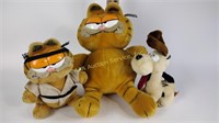 1980's Garfield plushies, odie, karate Garfield,