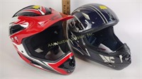 Helmets-  typhoon black and white, black and red