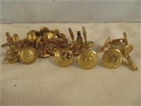 30 Pair - Brass State Seal Cuff Links Vintage NOS