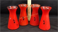 Four Playboy Club glass candle holders