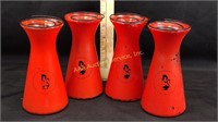 Four Playboy Club glass candle holders