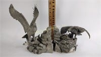 Pair of Pewter eagle statues