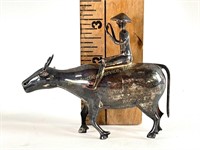 Sterling man on bull figurine. 53.6 grams