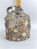 Dated 1922 folk art memory jug. Some missing