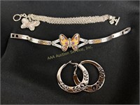 (2) Brighton Jewelry butterfly bracelets &