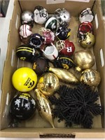 College Football Helmet & Assorted Ornaments