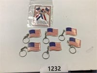 American flag pin & keychains