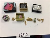 Cat coasters, pins, keychain, bracelet, misc