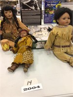 Native American Dolls & 1000 pc Wolf puzzle