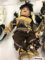 Native American Dolls,  Porcelain and Cloth