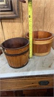 (2) Wooden Buckets