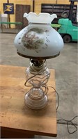 Glass Lamp with Hand Painted Shade