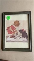 Child & Cat Print