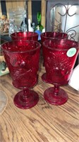 Set of 4 Red Glasses