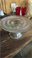 Clear Glass Cake Plate