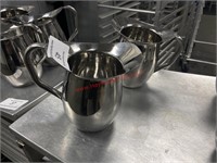 (2) STAINLESS STEEL WATER PITCHER