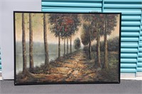 Forest Path Scene Painting on Canvas