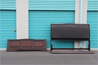 Coaster King Bed Frame (Leather & Wood)