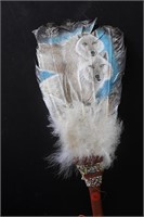 Hand Painted Feather Piece (Missing Beads)