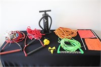 WATER SPORT ACCESSORIES: TOW ROPES, FLAGS, PUMPS