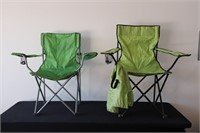 2 GREEN OUTDOOR CHAIRS