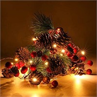 New - 6.5FT 20 LED Christmas Garland with Lights