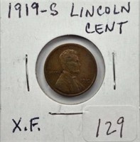 1919S Lincoln Cent XF