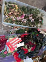 HUGE LOT OF CHRISTMAS GREENERY WITH TOTES